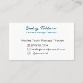 Moderne Waterverf Handen Massage Therapeut 4 Visitekaartje (Achterkant)