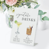 Moderne Waterverf Handtekening Drinken Pedesta Reclamebord Met Voetstuk