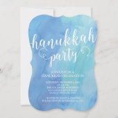 Moderne Waterverf Hanukkah Celebration Invitation Kaart (Voorkant)