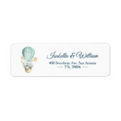 Moderne Waterverf Happy Easter Balloon Bunny Boho Etiket (Voorkant)