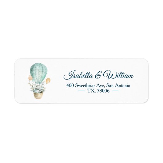 Moderne Waterverf Happy Easter Balloon Bunny Boho Etiket (Voorkant)