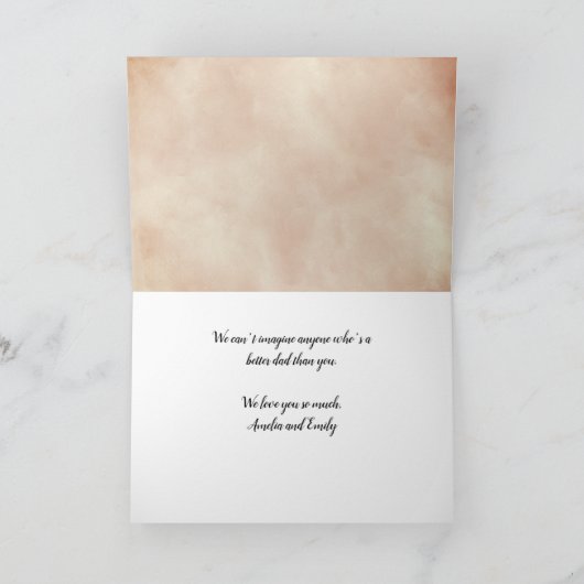 Moderne Waterverf Happy Father Day Foto Kaart (Binnen)