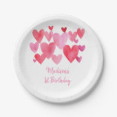 Moderne Waterverf hart dag Papieren Bordje (Voorkant)