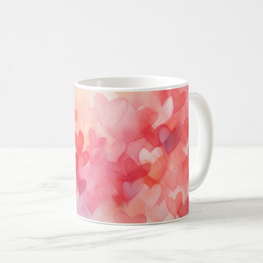 Moderne Waterverf harten Patroon Rood Sinaasappel Koffiemok (Voorkant rechts)