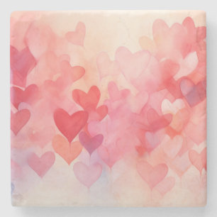 Moderne Waterverf harten Patroon Rood Sinaasappel Stenen Onderzetter