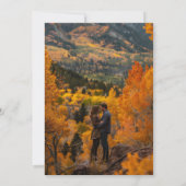 Moderne Waterverf Herfst Berg Foto Bruiloft Kaart (Achterkant)