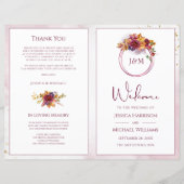 Moderne Waterverf Herfst Bouquet Wedding Programme (Voorkant)
