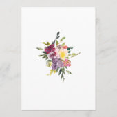 Moderne Waterverf Herfst Floral Wedding Kaart (Achterkant)