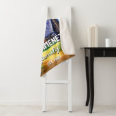 Moderne waterverf herfst logcabine elegant sherpa deken (In situ)