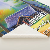 Moderne waterverf herfst logcabine elegant sherpa deken (3/4)