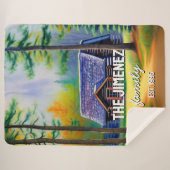 Moderne waterverf herfst logcabine elegant sherpa deken (Voorkant (horizontaal))