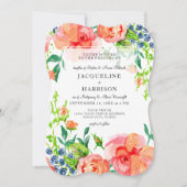 Moderne Waterverf Herfst Oranje Blauwe Rozen Bloem Kaart (Voorkant)