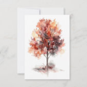 Moderne Waterverf Herfst Outdoor Bos Bruiloft RSVP Kaartje (Achterkant)