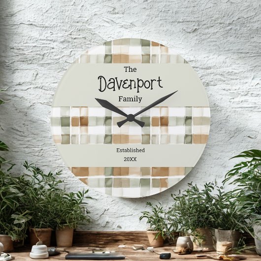 Moderne Waterverf Herfst Plaid familienaam Grote Klok
