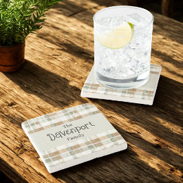 Moderne Waterverf Herfst Plaid familienaam Stenen Onderzetter