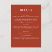 Moderne Waterverf Herfst Terracotta Bruiloft Detai Informatiekaartje (Voorkant)