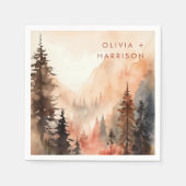 Moderne Waterverf Herfst Terracotta bruiloft Servet (Voorkant)