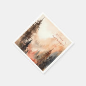 Moderne Waterverf Herfst Terracotta bruiloft Servet (Hoek)