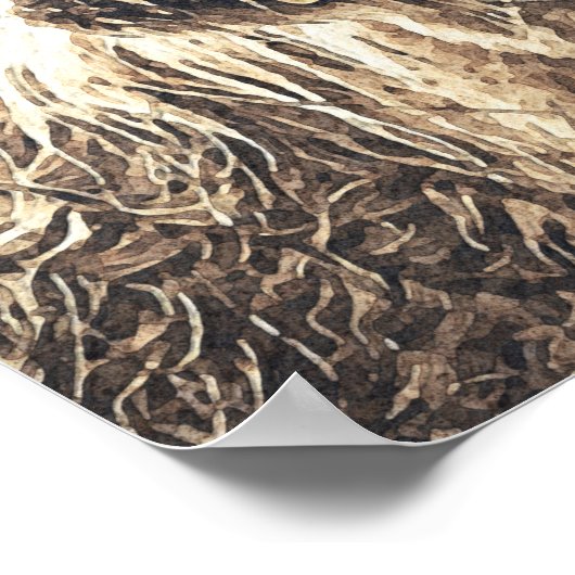 Moderne Waterverf Highland Koe Poster (Hoek)