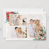 Moderne Waterverf Holiday Foto Collage Kerstmis Kaart (Achterkant)