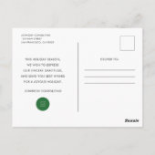 Moderne Waterverf Holly Foliage Holiday Greetings Briefkaart (Achterkant)