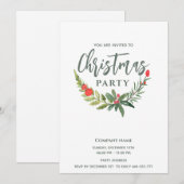 Moderne Waterverf Holly Greenery Kerstfeest Kaart (Voorkant / Achterkant)