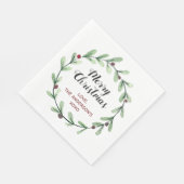 Moderne Waterverf Holly Wreate Kerstmis Servet (Hoek)