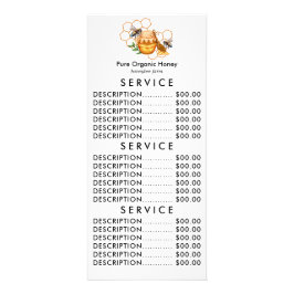 Moderne Waterverf Honingraten met bijen Reclamekaart