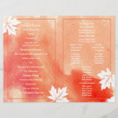 Moderne waterverf huwelijksprogramma voor koraalpe (Achterkant)