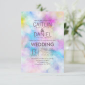 Moderne Waterverf huwelijksuitnodiging Kaart (Staand voorkant)