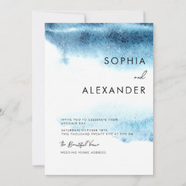 Moderne Waterverf huwelijksuitnodigingen. Uitnodig Kaart