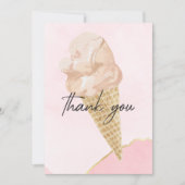 Moderne Waterverf Ice Cream Vrijgezellenfeest Bedankkaart (Voorkant)