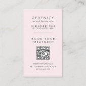 Moderne Waterverf Illustratie Blush QR Code Spa Visitekaartje (Achterkant)