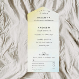 Moderne Waterverf in één Einladung All In One Uitnodiging