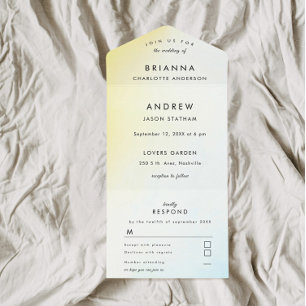 Moderne Waterverf in één Einladung All In One Uitnodiging