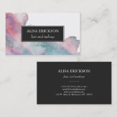 Moderne Waterverf in Paars en blauw Visitekaartje (Voorkant / Achterkant)