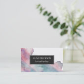 Moderne Waterverf in Paars en blauw Visitekaartje (Staand voorkant)