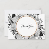 Moderne Waterverf in zwart-wit Bedankkaart (Voorkant)