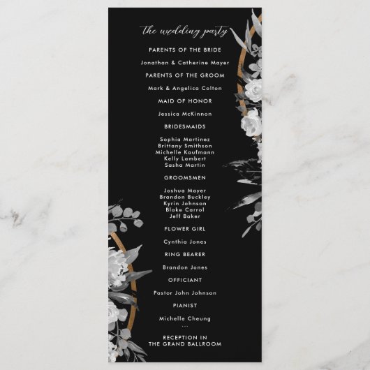 Moderne Waterverf in zwart-wit Programmakaart (Achterkant)