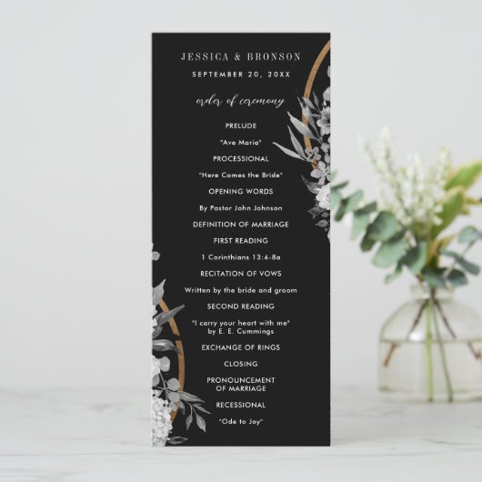 Moderne Waterverf in zwart-wit Programmakaart (Staand voorkant)