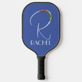 Moderne waterverf initiaal naam R blauw Pickleball Paddle (Voorkant)