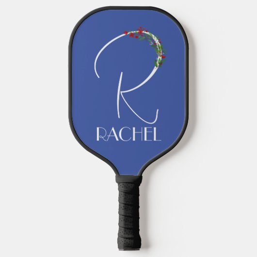 Moderne waterverf initiaal naam R blauw Pickleball Paddle (Voorkant)