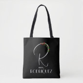 Moderne waterverf initiaal naam R docent Tote Bag (Voorkant)