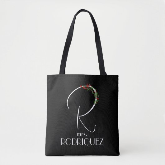 Moderne waterverf initiaal naam R docent Tote Bag (Voorkant)