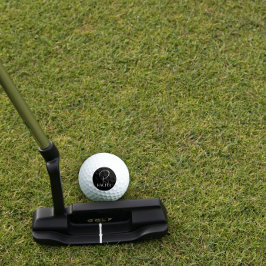 Moderne waterverf initiaal naam R zwart Golfballen