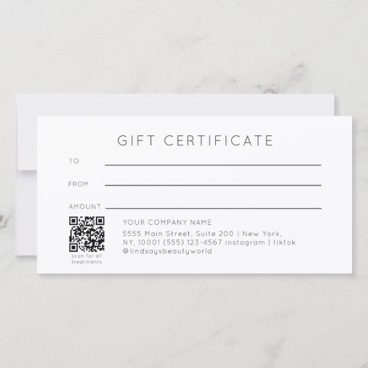 Moderne Waterverf Inkt QR Code Cadeaubon (Achterkant)
