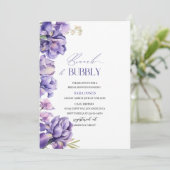 Moderne Waterverf Iris Lila Vrijgezellenfeest Brun Kaart (Staand voorkant)