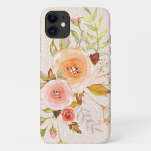 Moderne Waterverf ivoor in roze Roos Case-Mate iPhone Case