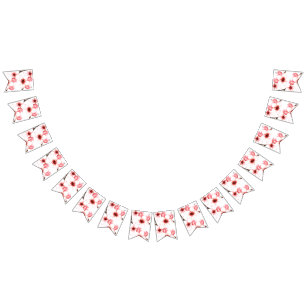 Moderne Waterverf Japanse kersenbloesem bruiloft Vlaggetjes