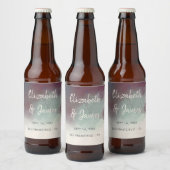 Moderne Waterverf Jewel Tones Boho Bruiloft Bier Etiket (Flessen)
